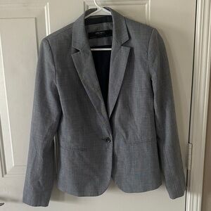 Zara Navy and White Patterned Blazer